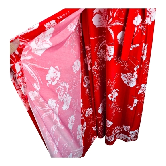 MARKET & SPRUCE Hellena Faux Wrap Red and White Knit Maxi Dress - Picture 5 of 10